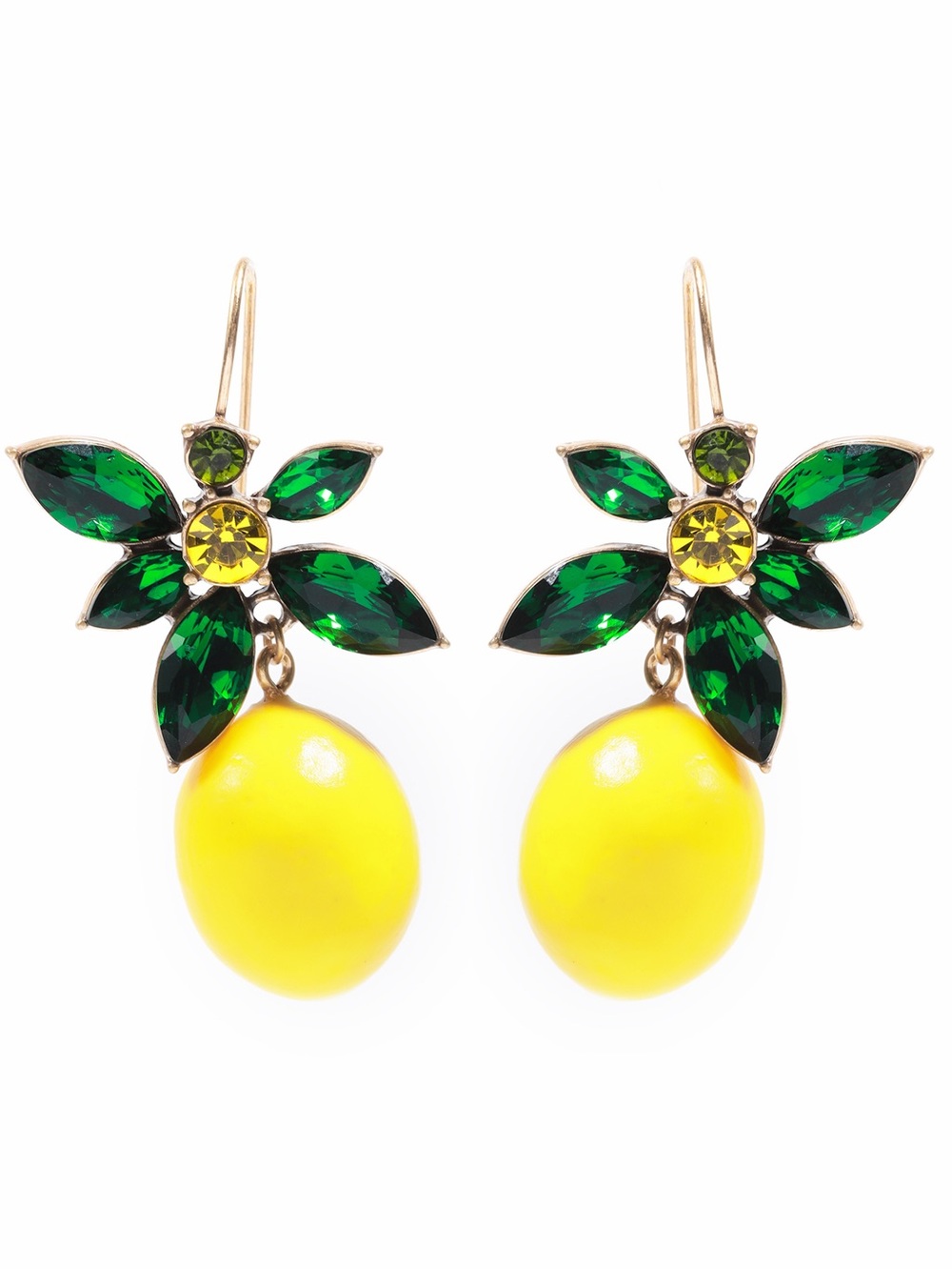 Lemon Drop Crystal & Yellow Pendant Earrings